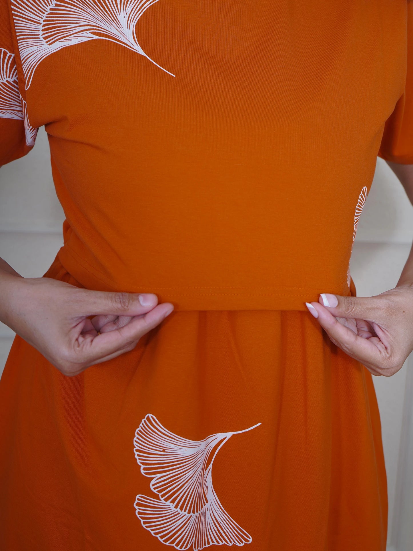 Rust Orange Feather Full Length