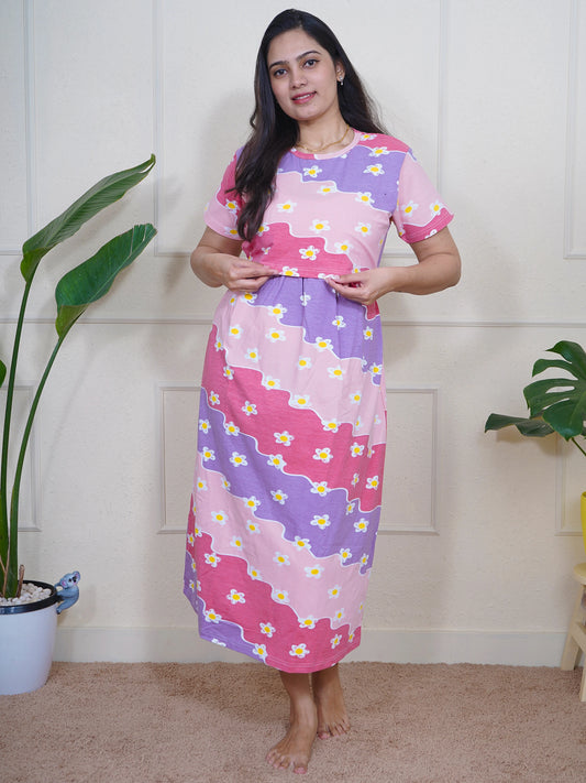 Pink Waves Calf Length