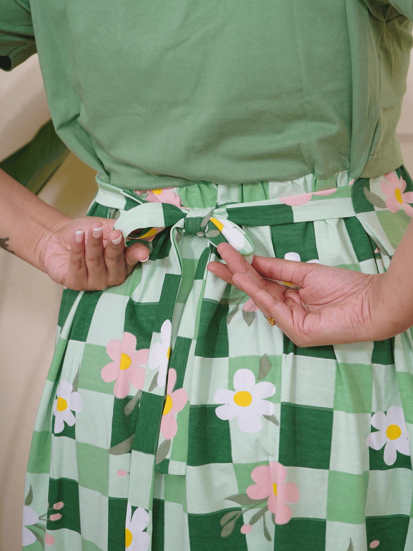 Green Checkered Full Length