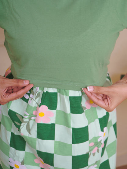 Green Checkered Full Length