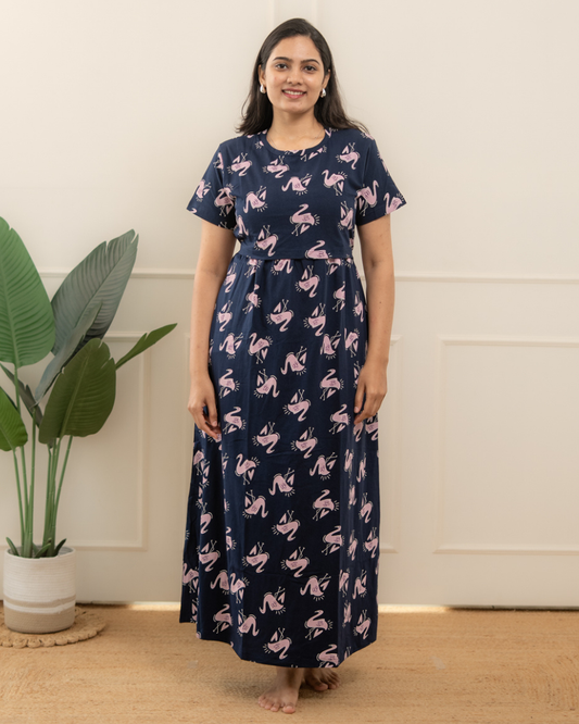 Navy flamingo Full Length