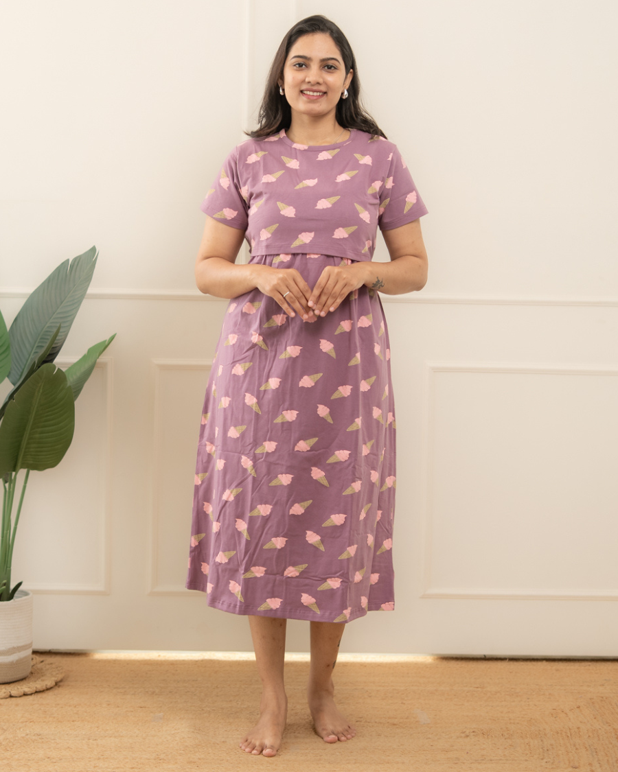 Purple ice-cream Calf Length