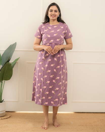 Purple ice-cream Calf Length