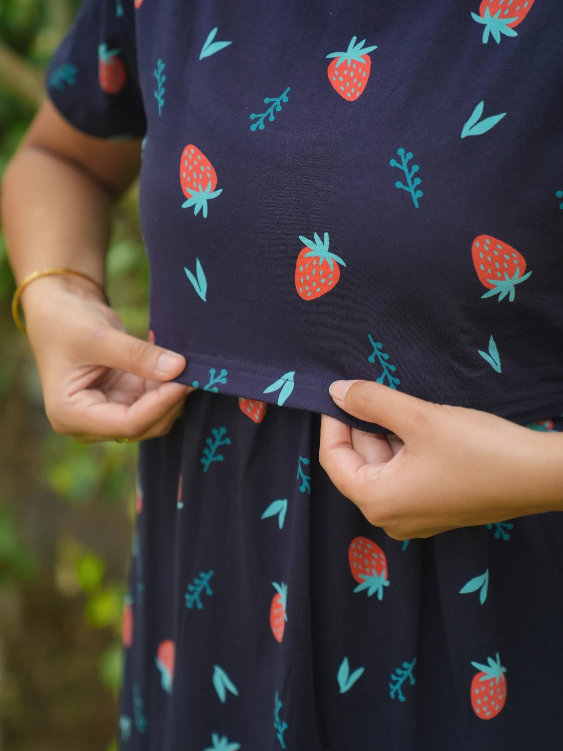 Navy Strawberry Full Length