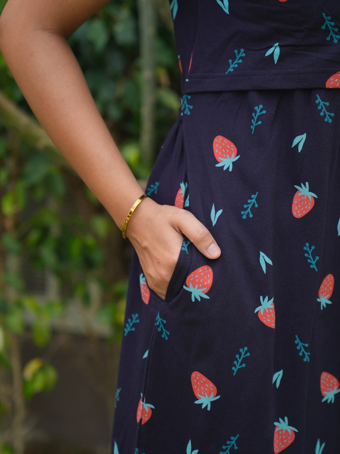 Navy Strawberry Full Length
