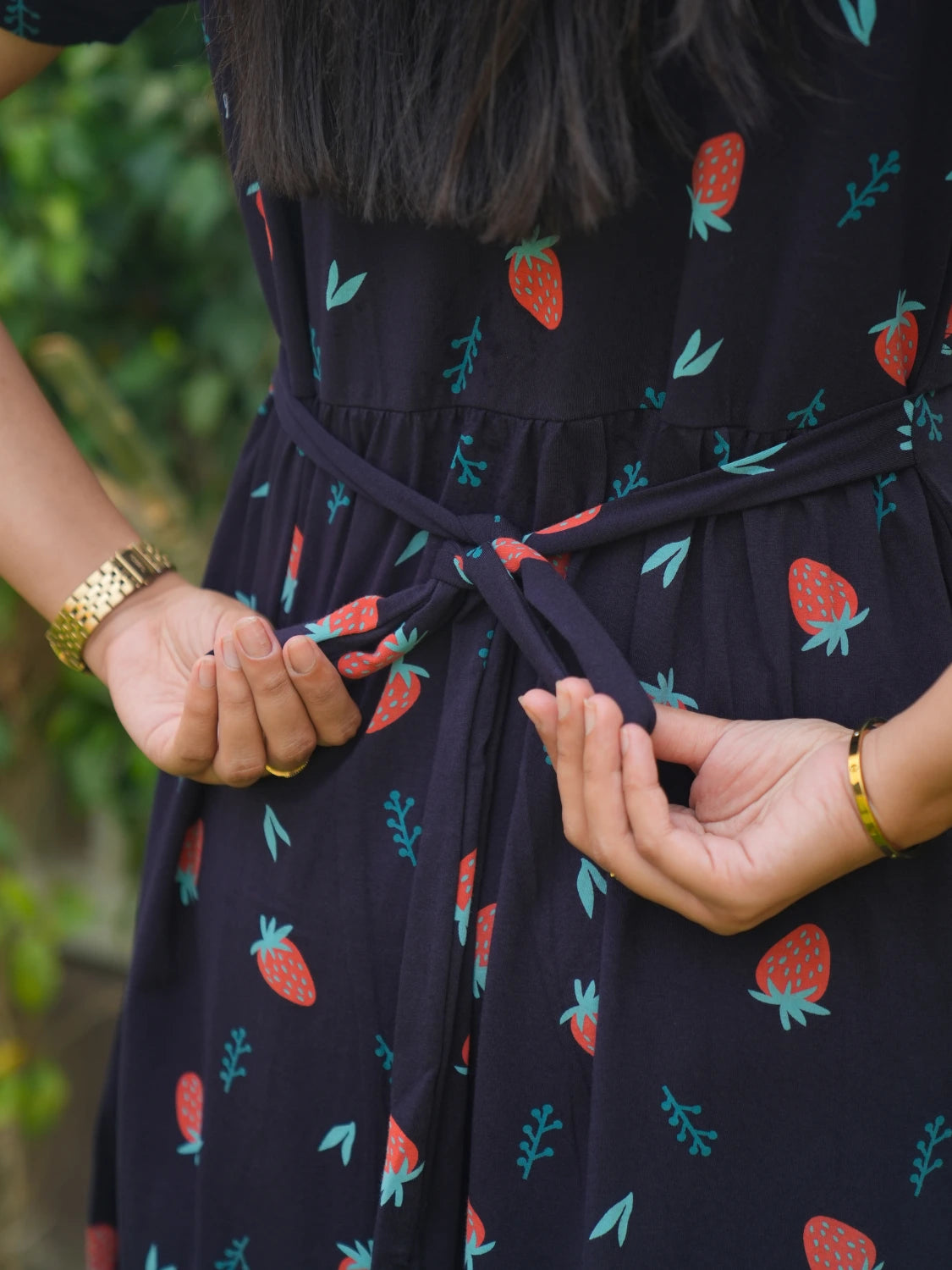 Navy Strawberry Full Length