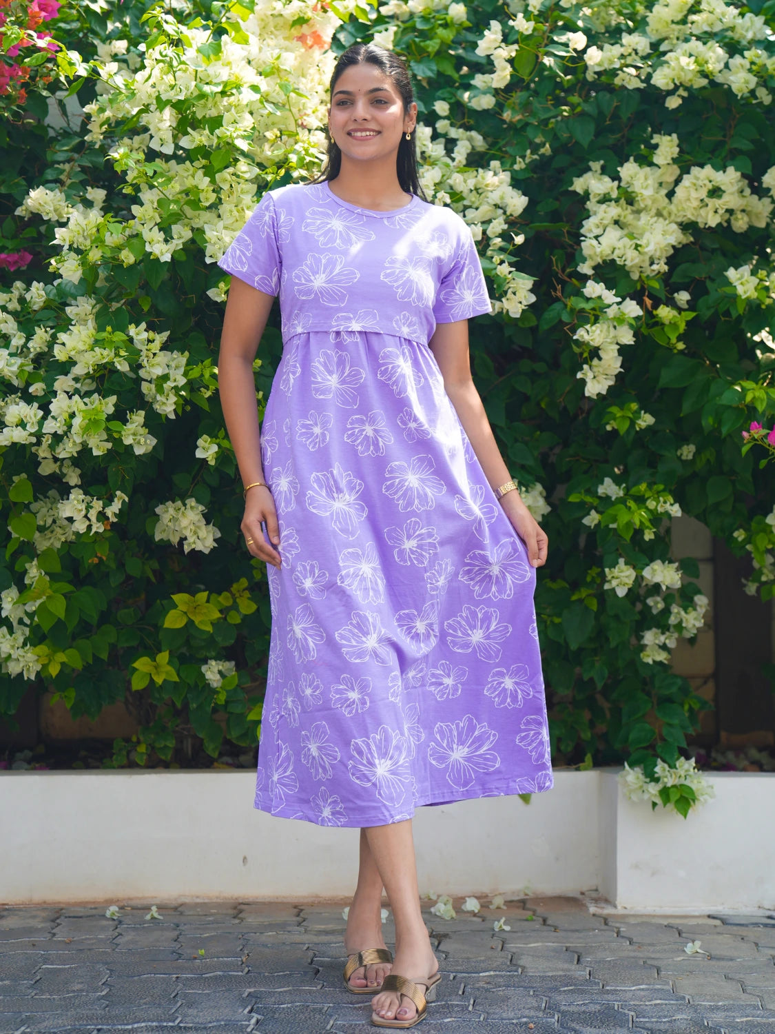 Purple Floral Full Length