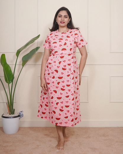 Pink watermelon Calf Length