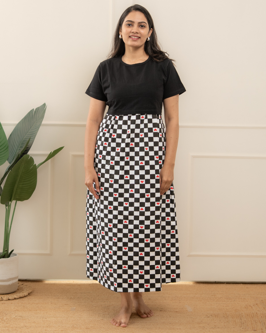 Black and white checked Full Length