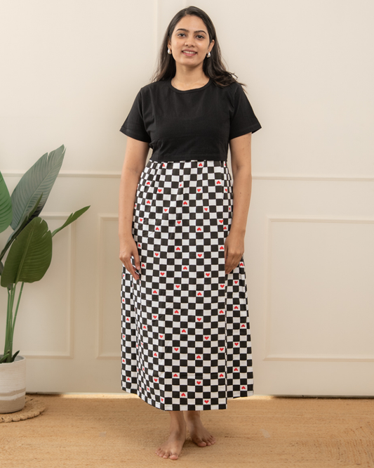 Black and white checked Full Length