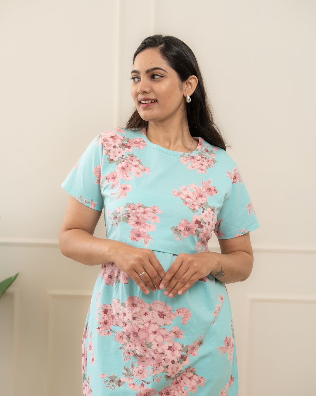 Blue cherry blossom Full Length