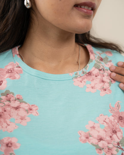 Blue cherry blossom Full Length