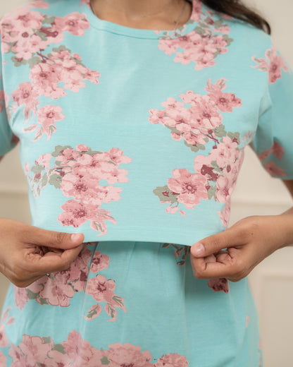 Blue cherry blossom Full Length