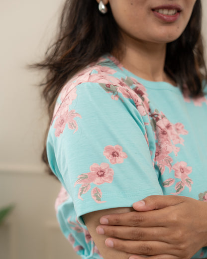 Blue cherry blossom Full Length