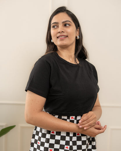 Black and white checked Full Length