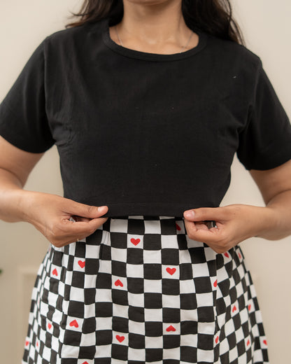 Black and white checked Full Length