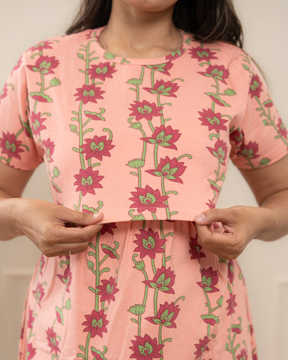 Pink stem flowers Full Length