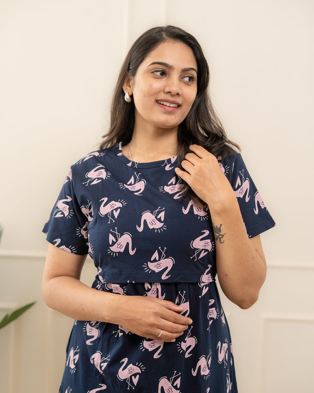 Navy flamingo Full Length