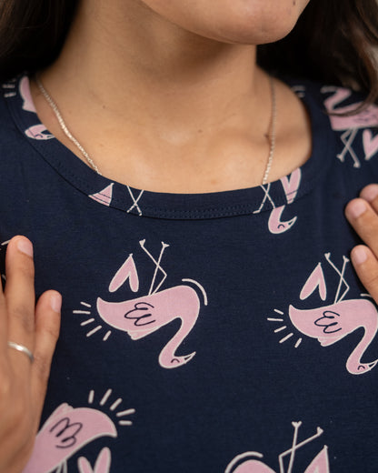 Navy flamingo Full Length