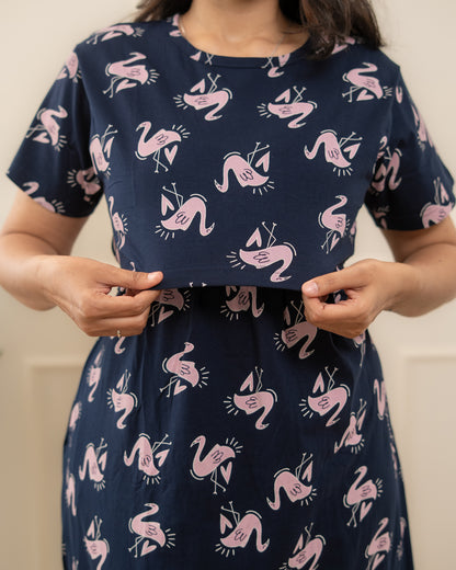 Navy flamingo Full Length