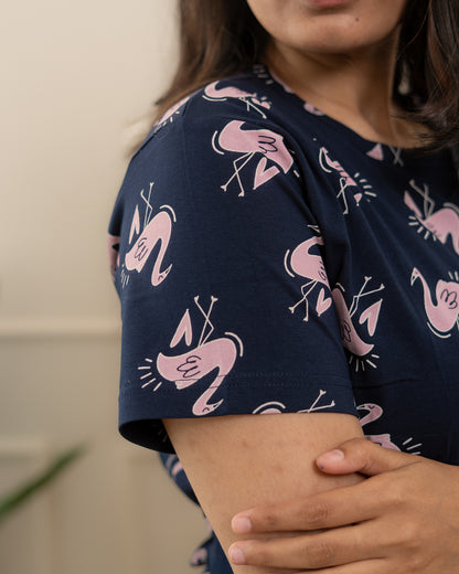 Navy flamingo Full Length