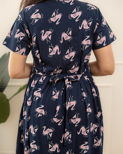 Navy flamingo Full Length